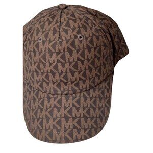 MICHAEL KORS Monogram MK Logo Baseball Cap Hat  Brown Tan NWT